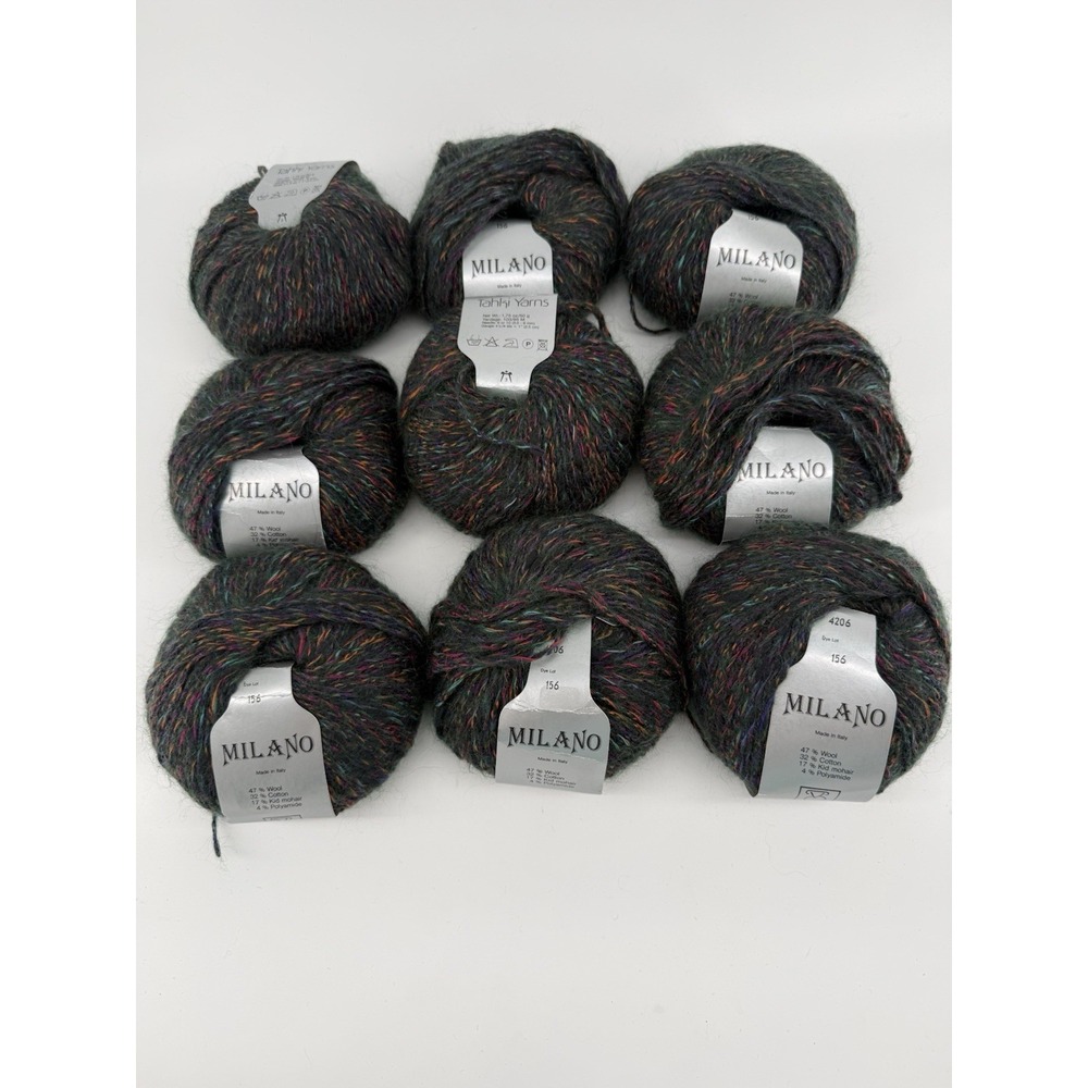 Tahki Yarns Milano 9 Balls Wool Cotton Kid Mohair Green Tweed 927 Yards Italy